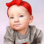 Digital Portrait of baby girl